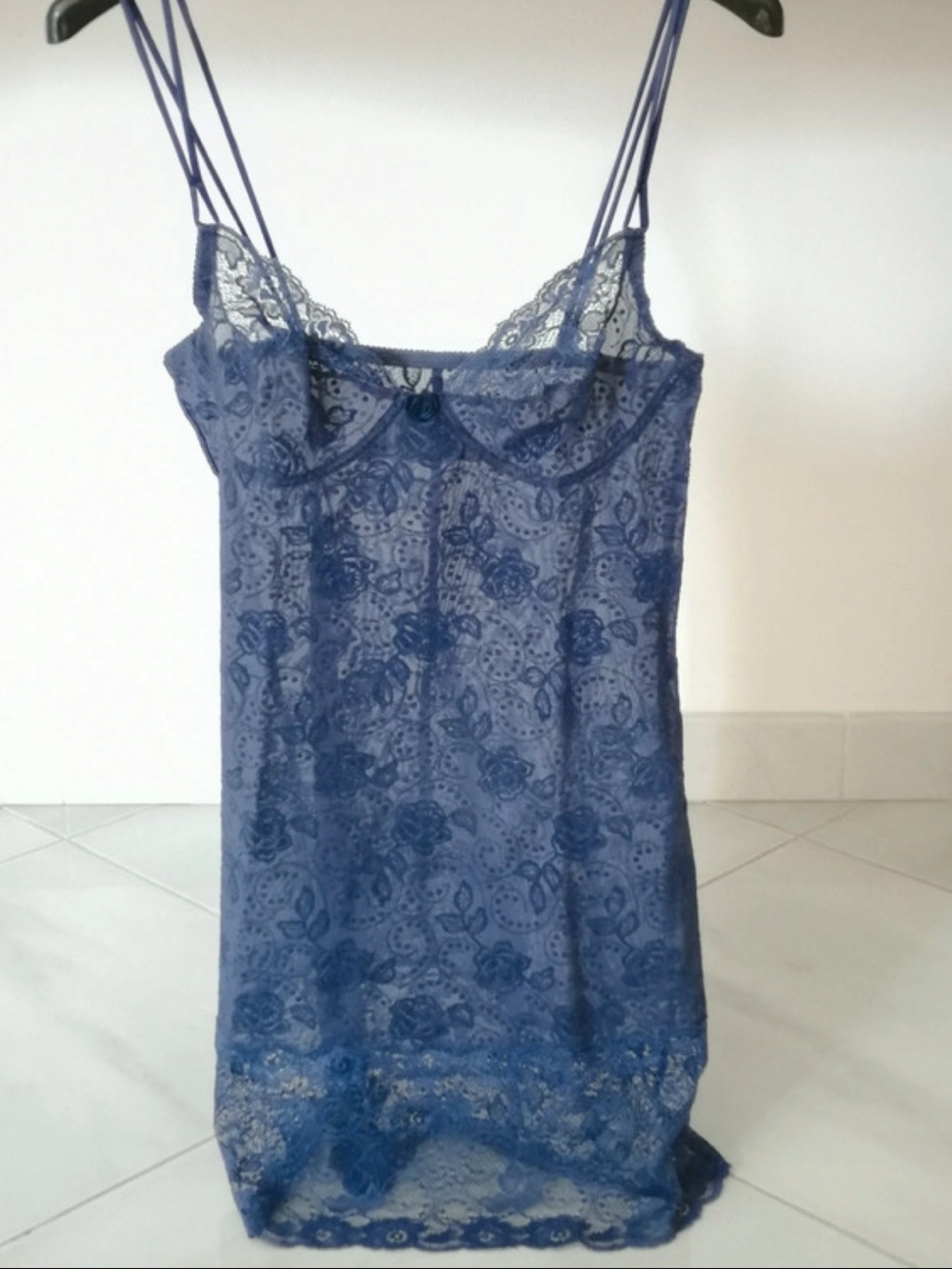 La Perla x Malizia Blue Lace Slip slip dress